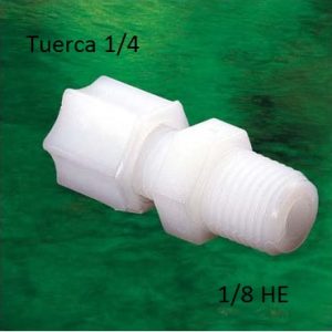 Conector 1 tuerca 1/4" - 1/8 HE