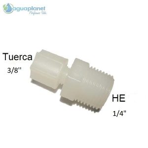 Conector 1 tuerca 3/8" - 1/4'' HE