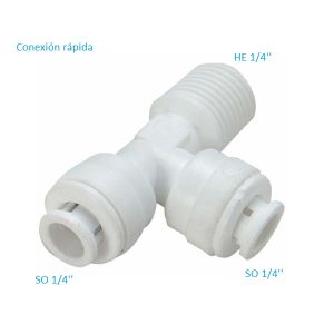 TEE SO 1/4" x SO 1/4" x HE 1/4"