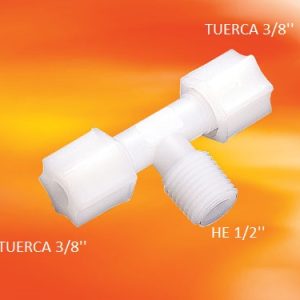 TEE 1/2" HE 2 Tuercas 3/8